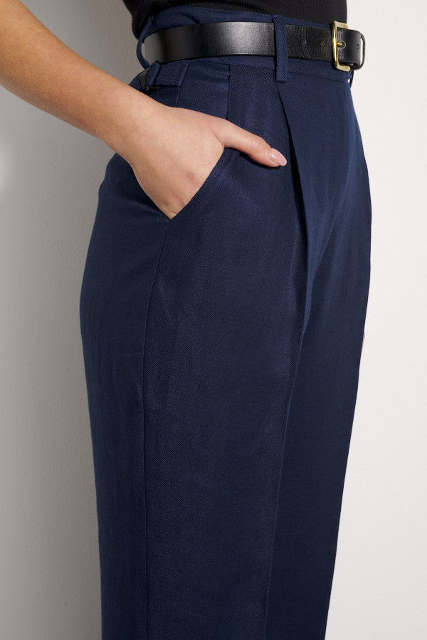 Kate Navy Japanese Linen Pants