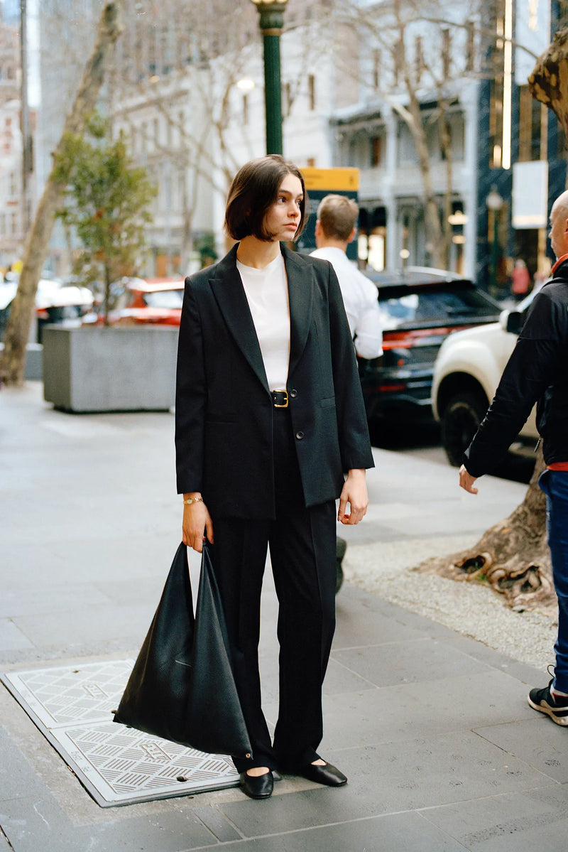 Yu Tailored Black Japanese Twill Wool Pants