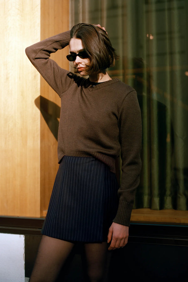 Recently in stock - Bella Italian Black Pinstripe Wool Wrap Skirt