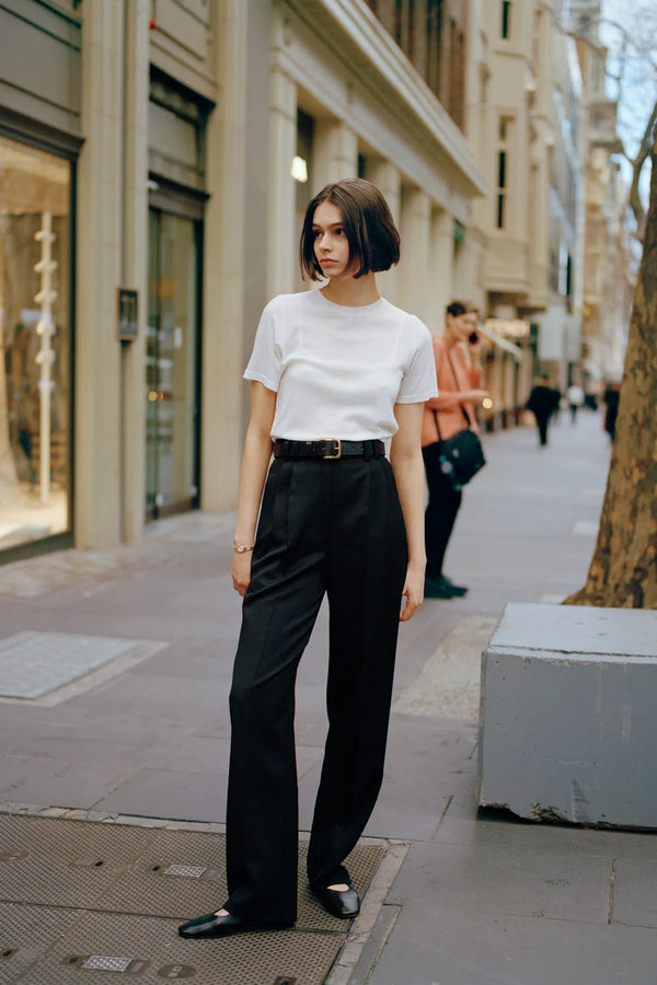 Yu Tailored Black Japanese Twill Wool Pants