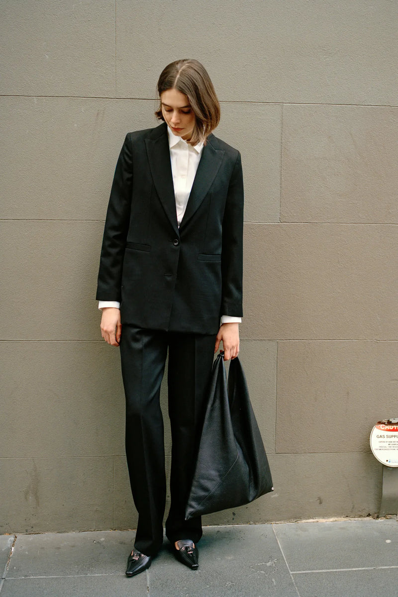 Recently Back In Stock - Fred Black Japanese Twill Wool Blazer