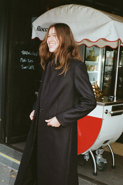 James Navy Italian Wool Coat