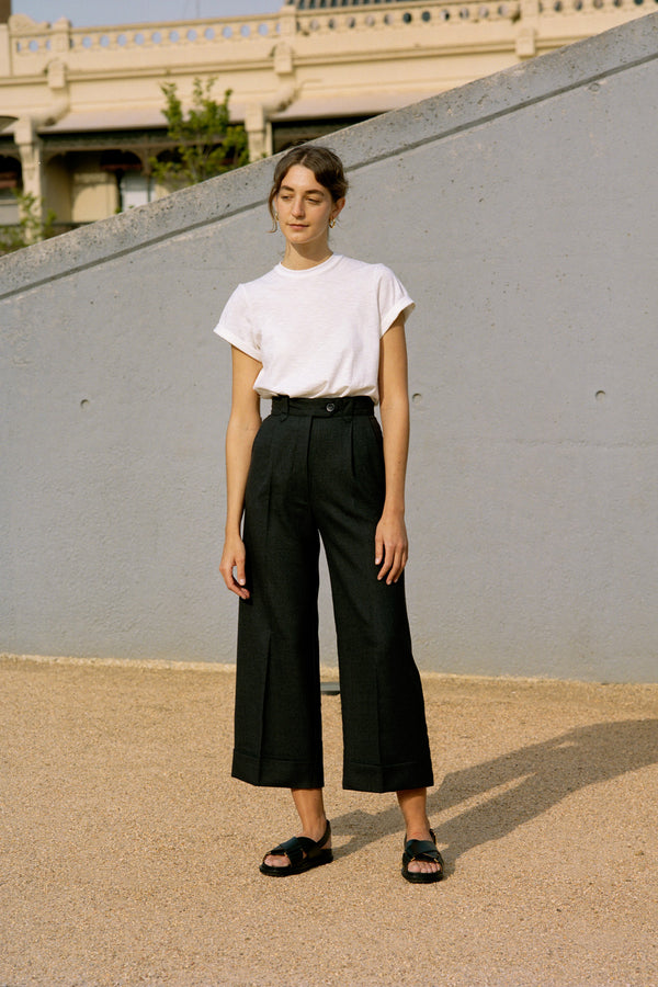 Recently Back in Stock - Ines Black Japanese Wool Pants