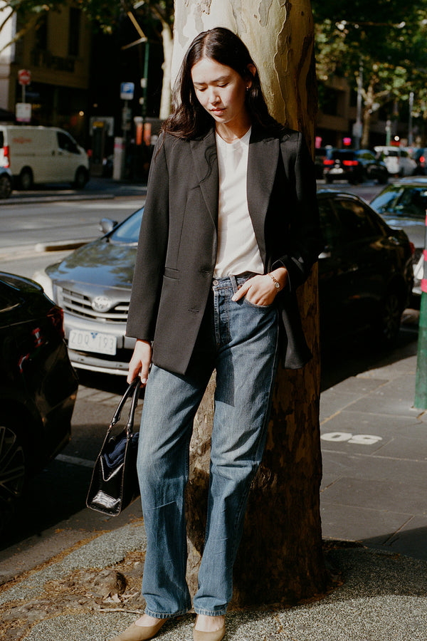 Recently Back In Stock - Fred Black Japanese Twill Wool Blazer