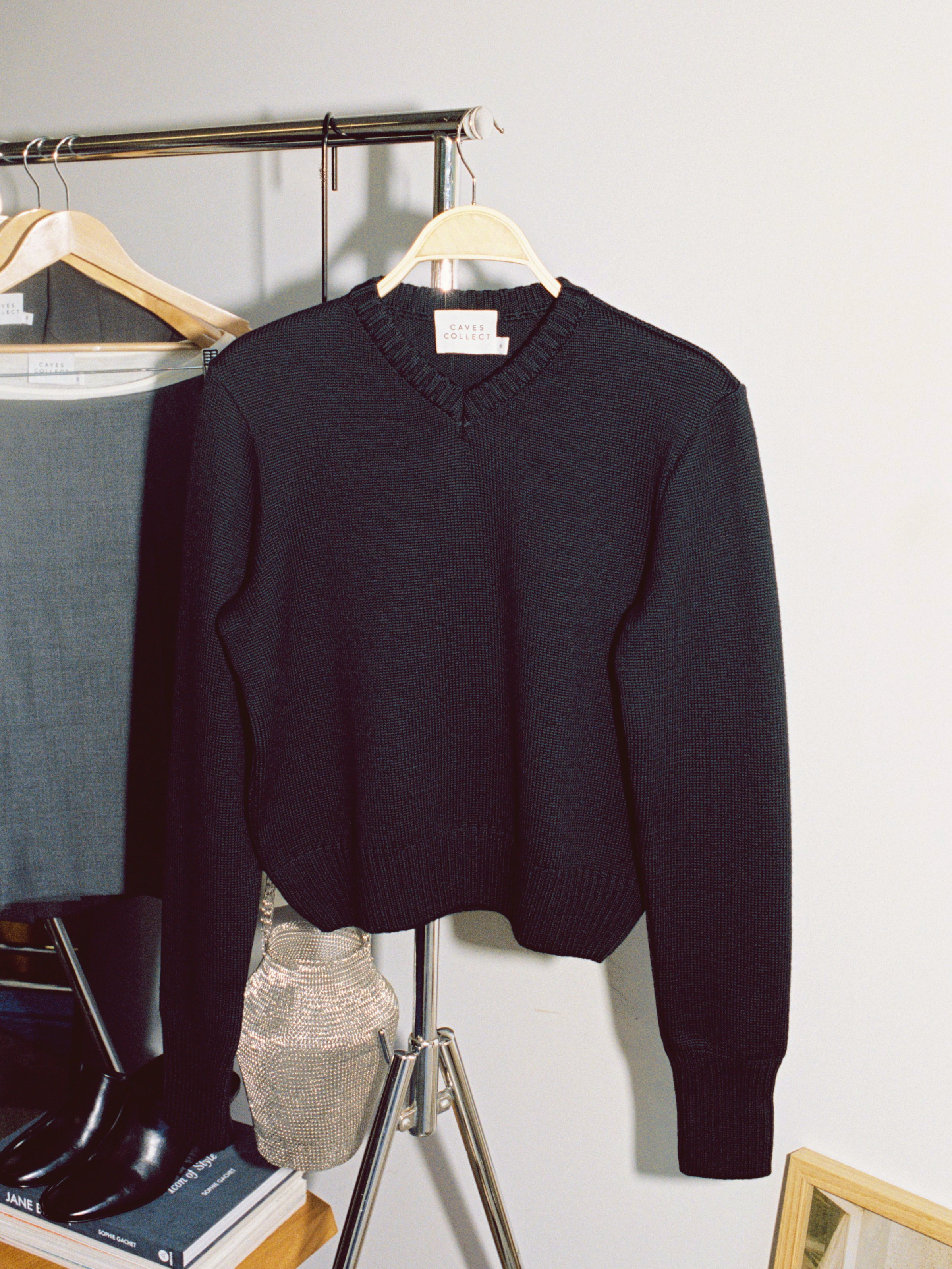 Recently in Stock - Jonny Italian Merino Black Knit