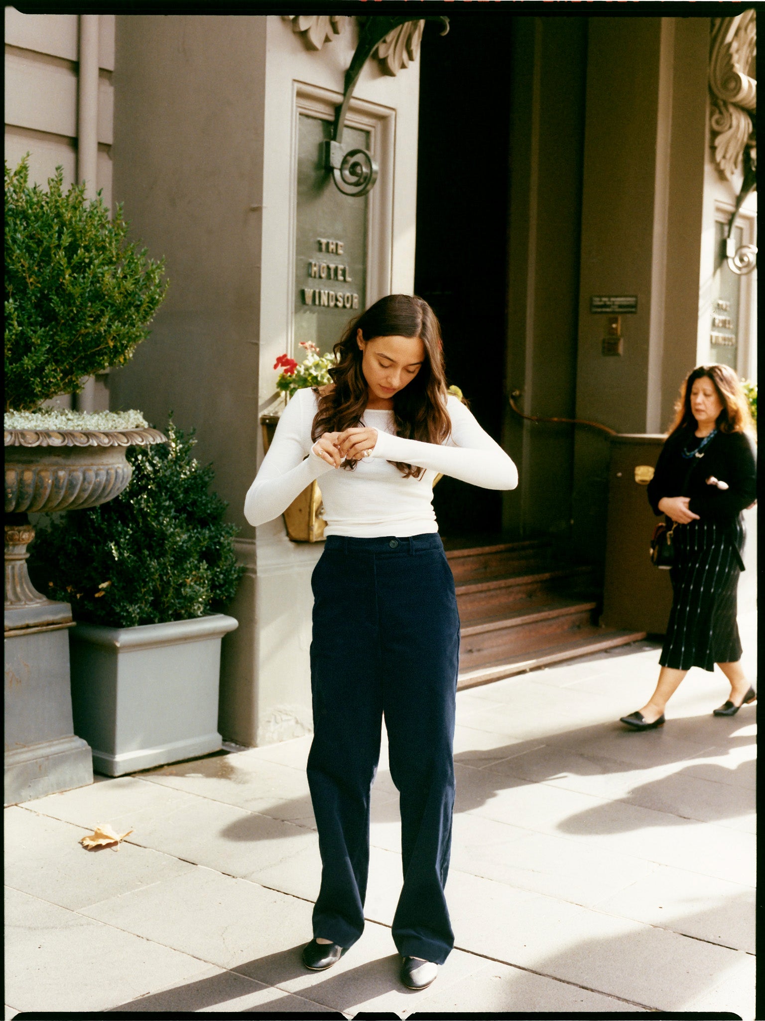 Pre-Order Agnes Japanese Navy Cotton Corduroy Pants