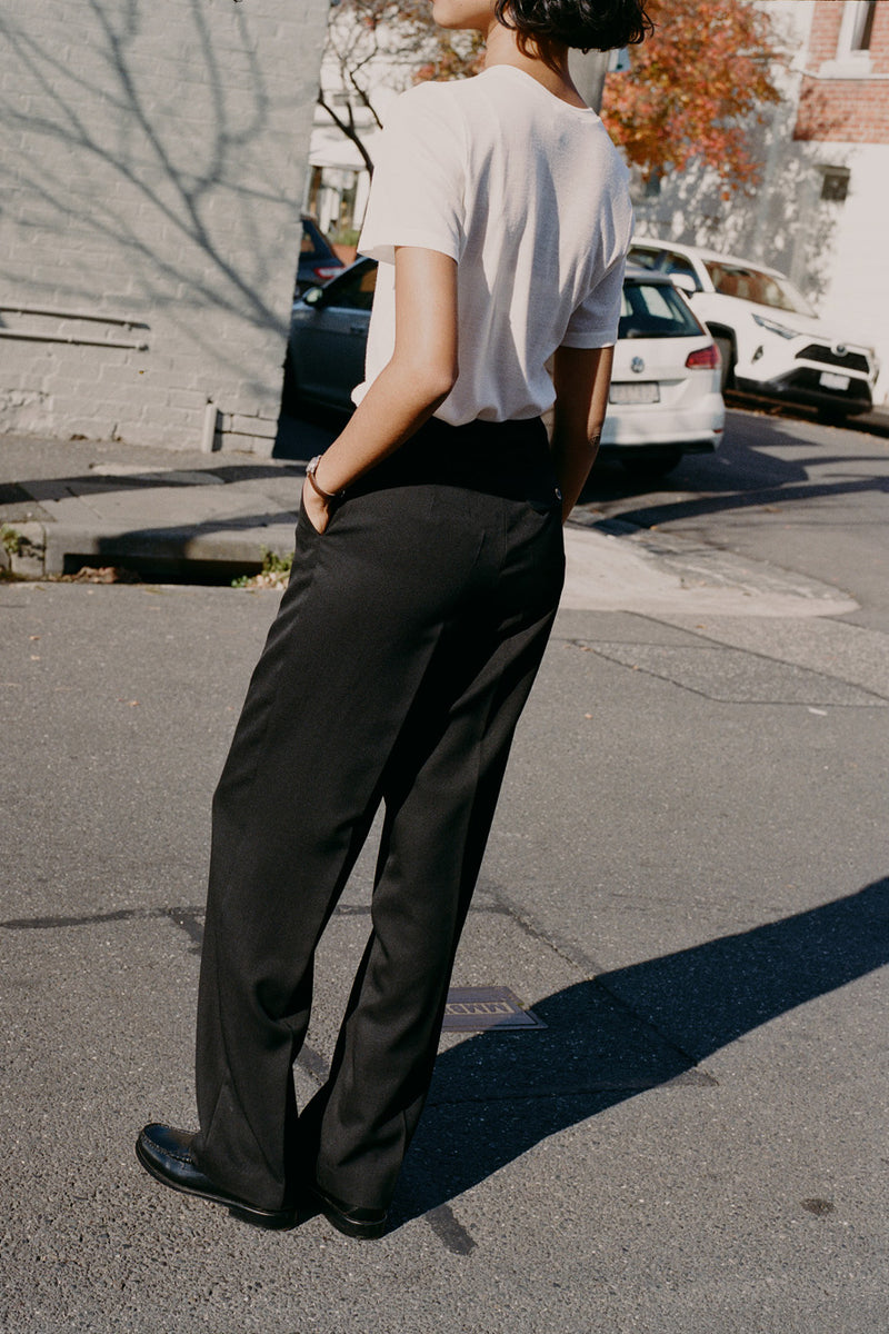 Recently in stock - Agnes Japanese Black Wool Twill Pants
