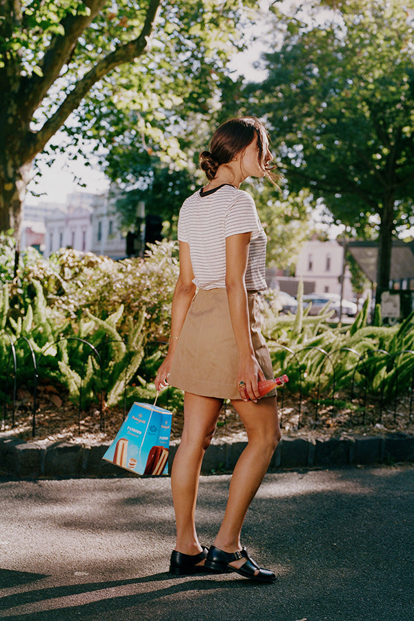 Gabe Beige Japanese Cotton Skirt