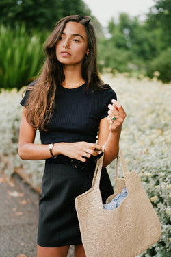 Recently Back In Stock - Vera Navy Organic Cotton T