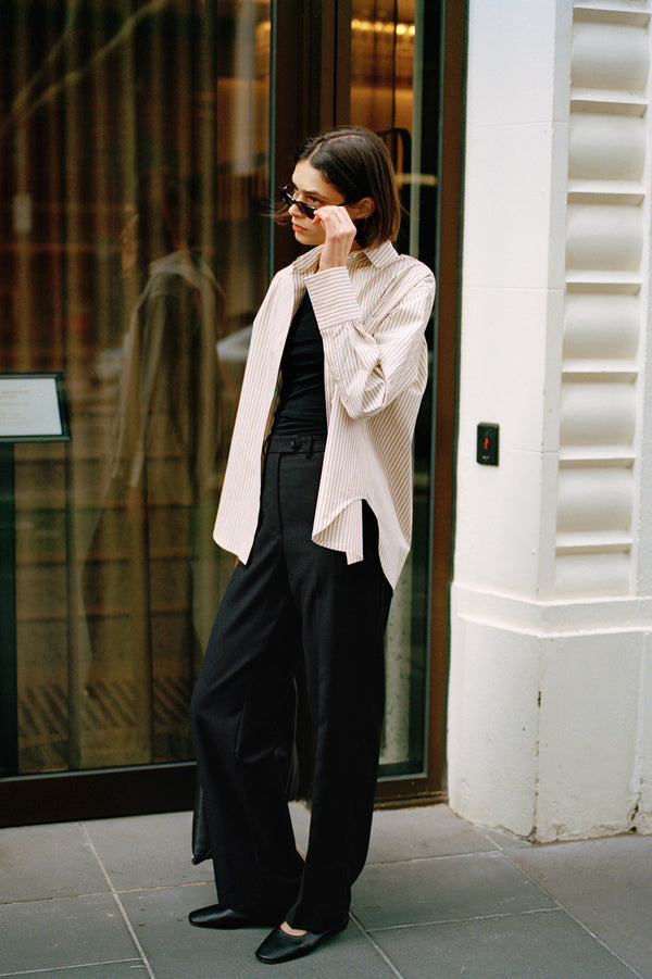 Recently in stock - Agnes Japanese Black Wool Twill Pants