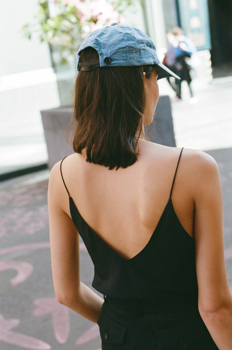 Armeda Black Italian Silk Cami