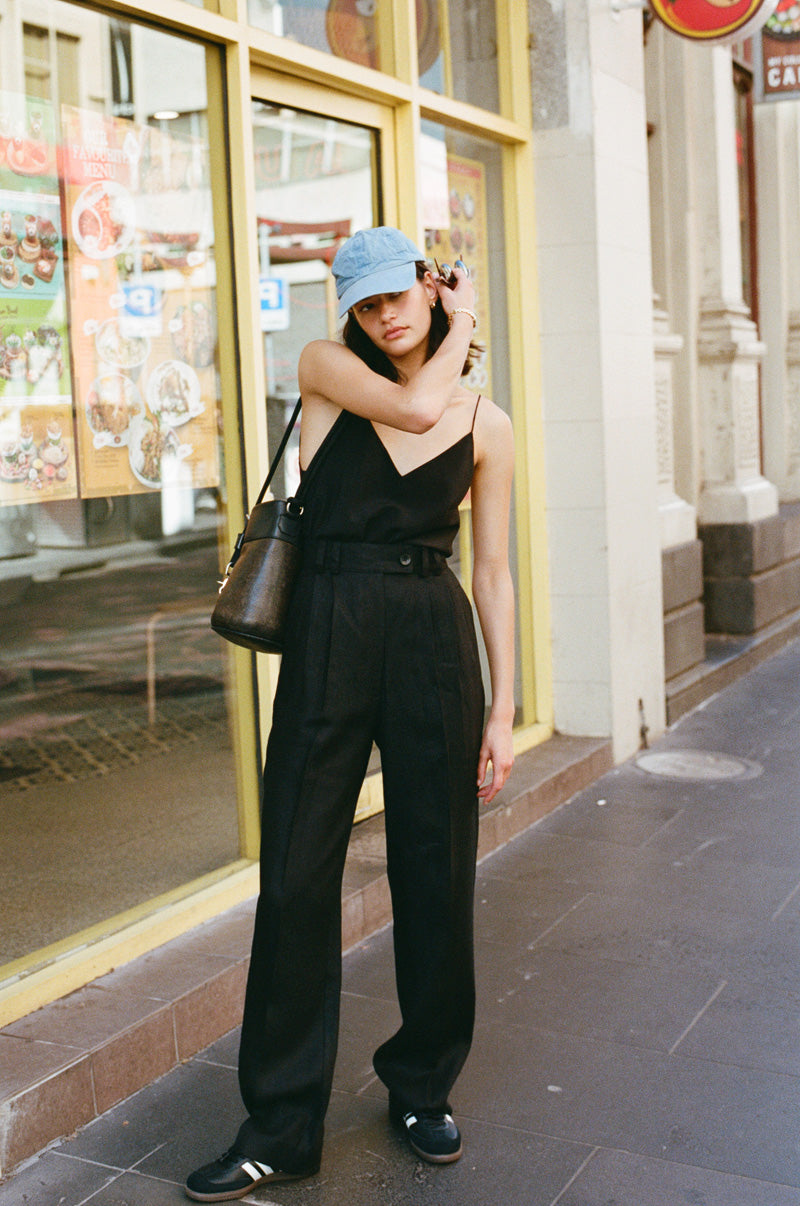 Yu Tailored Black Japanese Linen Pants