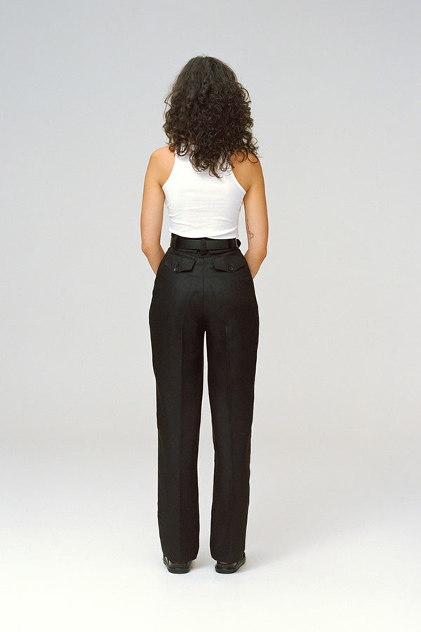 Yu Tailored Black Japanese Linen Pants – Caves Collect ABN