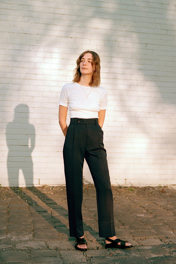 Recently Back In Stock - Kate Navy Japanese Twill Wool Pants