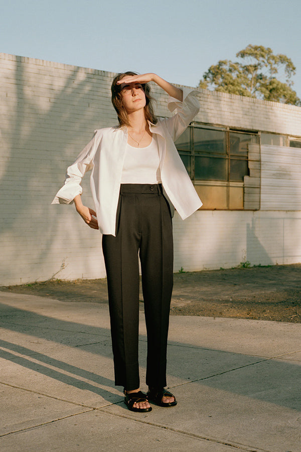 Recently Back In Stock - Kate Black Japanese Twill Wool Pants