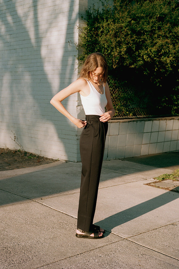 Recently Back In Stock - Kate Black Japanese Twill Wool Pants