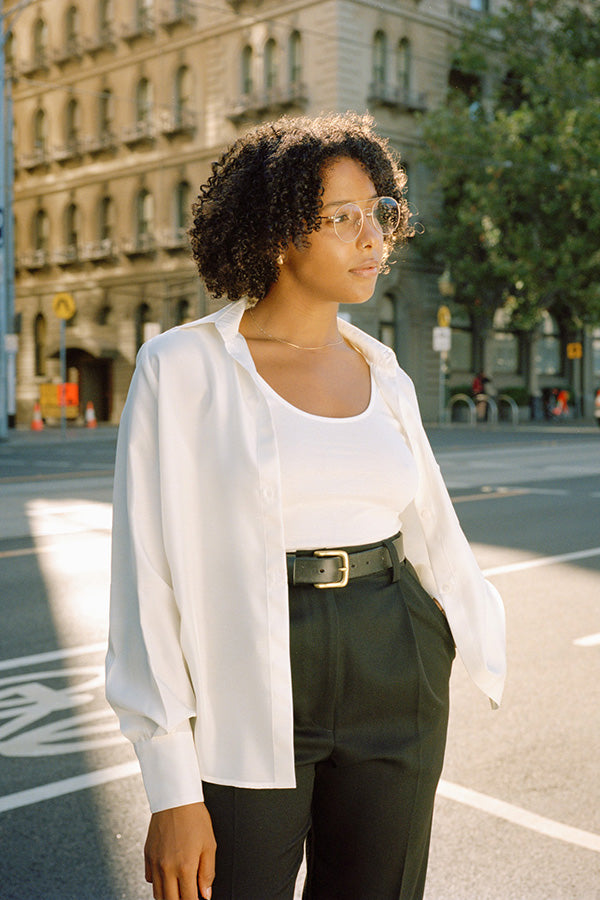 Mirka Ivory Italian Silk Shirt