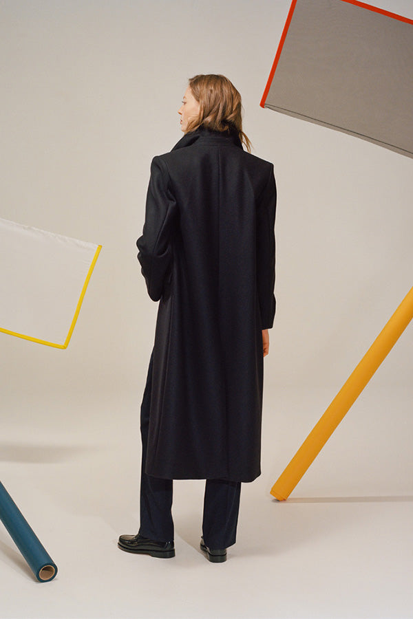 James Navy Italian Wool Coat