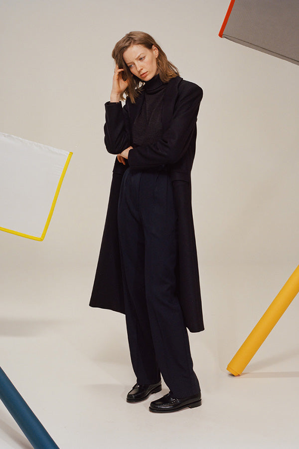 James Navy Italian Wool Coat