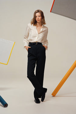 Mirka Ivory Italian Silk Shirt