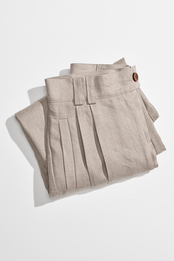 Yu Tailored Oat Japanese Linen Pants