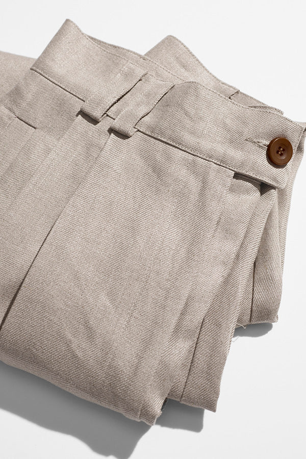 Pre-Order Yu Tailored Oat Japanese Linen Pants