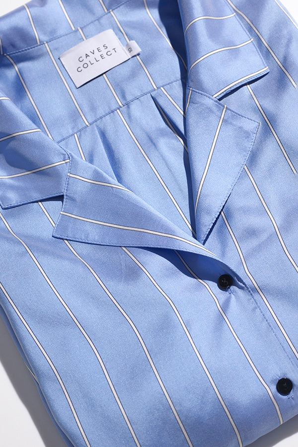 Sam Blue Stripe Italian Silk Shirt – Caves Collect ABN 33 632 142 986