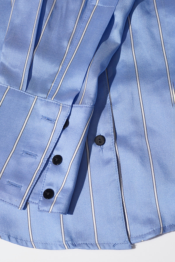 Sam Blue Stripe Italian Silk Shirt
