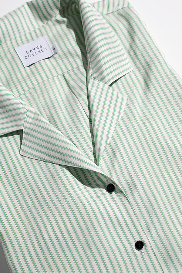 Sam Green Stripe Italian Silk Shirt