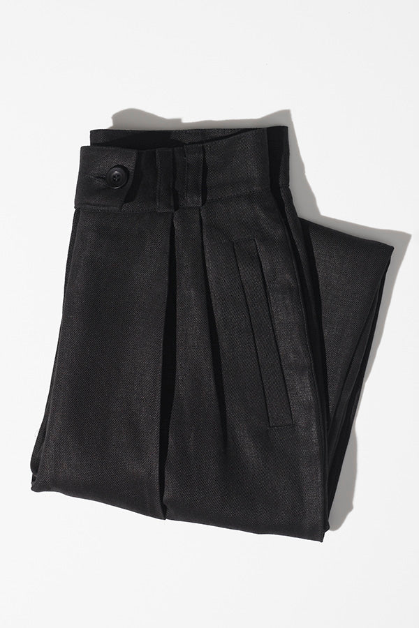 Yu Tailored Black Japanese Linen Pants