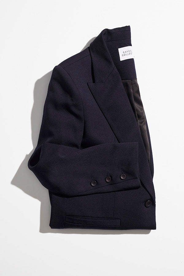 Recently Back In Stock - Fred Navy Japanese Twill Wool Blazer