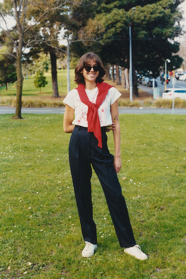 Recently Back In Stock - Kate Navy Japanese Twill Wool Pants