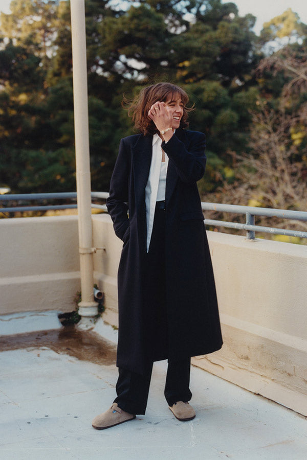 James Navy Italian Wool Coat
