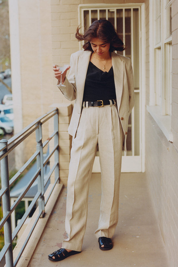 Pre-Order Yu Tailored Oat Japanese Linen Pants