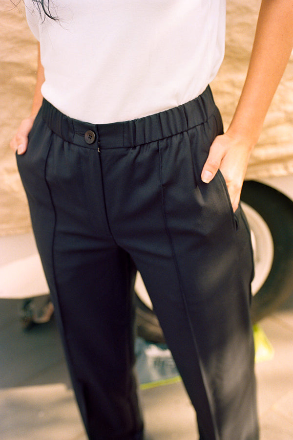 Romy Navy Wool Track Pants