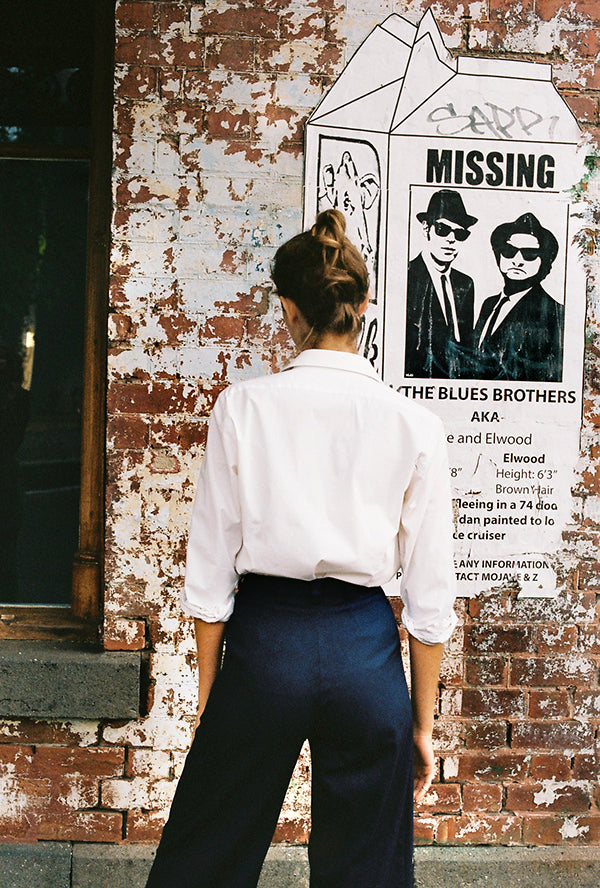 Lucie Cotton Navy Pants